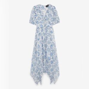 The Kooples Blue Floral Midi Dress